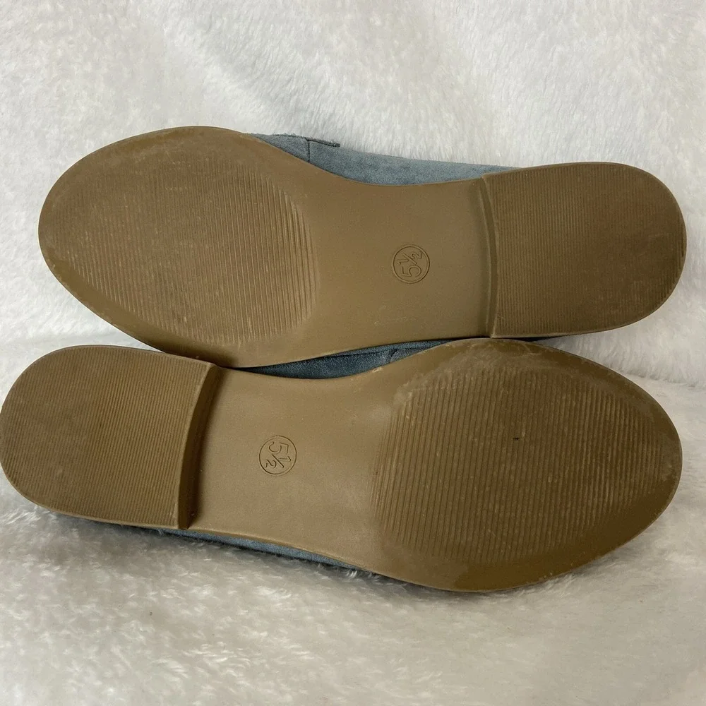 Blue Suede Shoes Mocs Loafers Womens 5.5 Leather Uppers Casual Career Flats Shoe